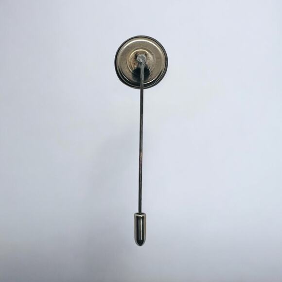 Victorian Stick Pin-Lapel Pin-Antique Metal-Brutalist-Steampunk-Tin Button-Hat - Picture 4 of 6